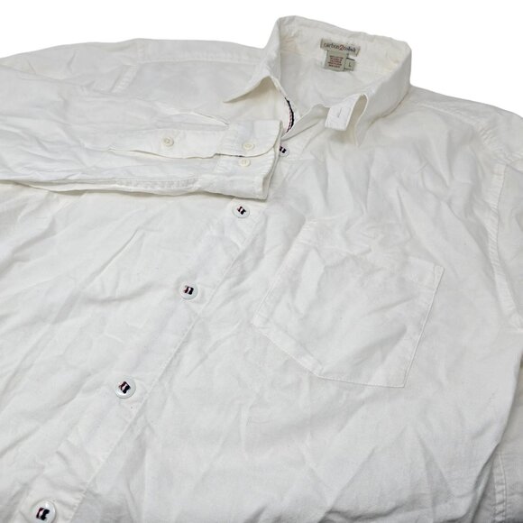 Carbon 2 Cobalt Button Up White Dress Shirt Size Large Long‎ Sleeves - Picture 1 of 6